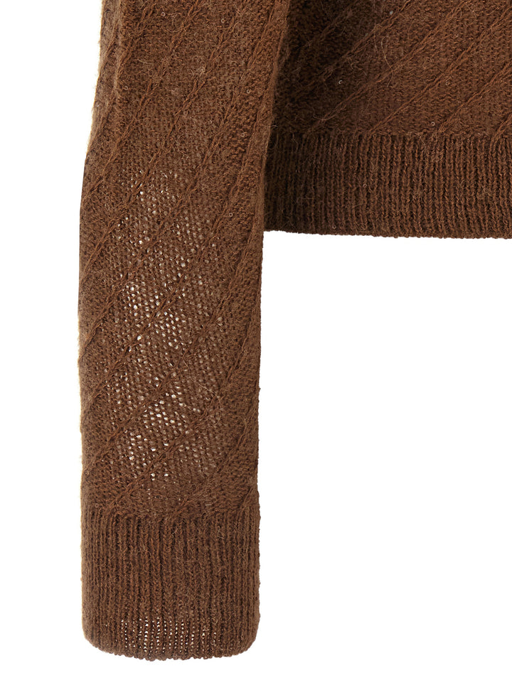 Fabiana Filippi Sequin Crochet Cardigan Maglioni - Marrone | e99383b6eba0fb49adf85d4afb7586dc3c13ccef