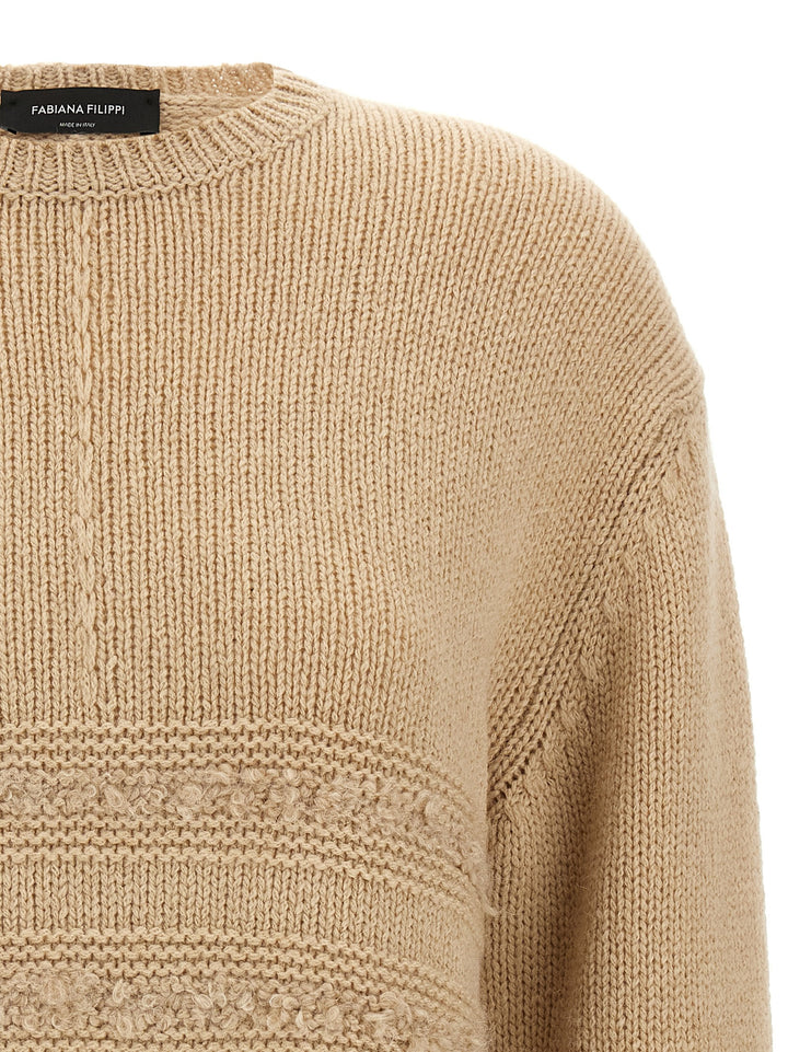 Fabiana Filippi Bouclé Insert Sweater Maglioni - Beige | f47b3b698f472dbbc786223802d3290a7b10846e