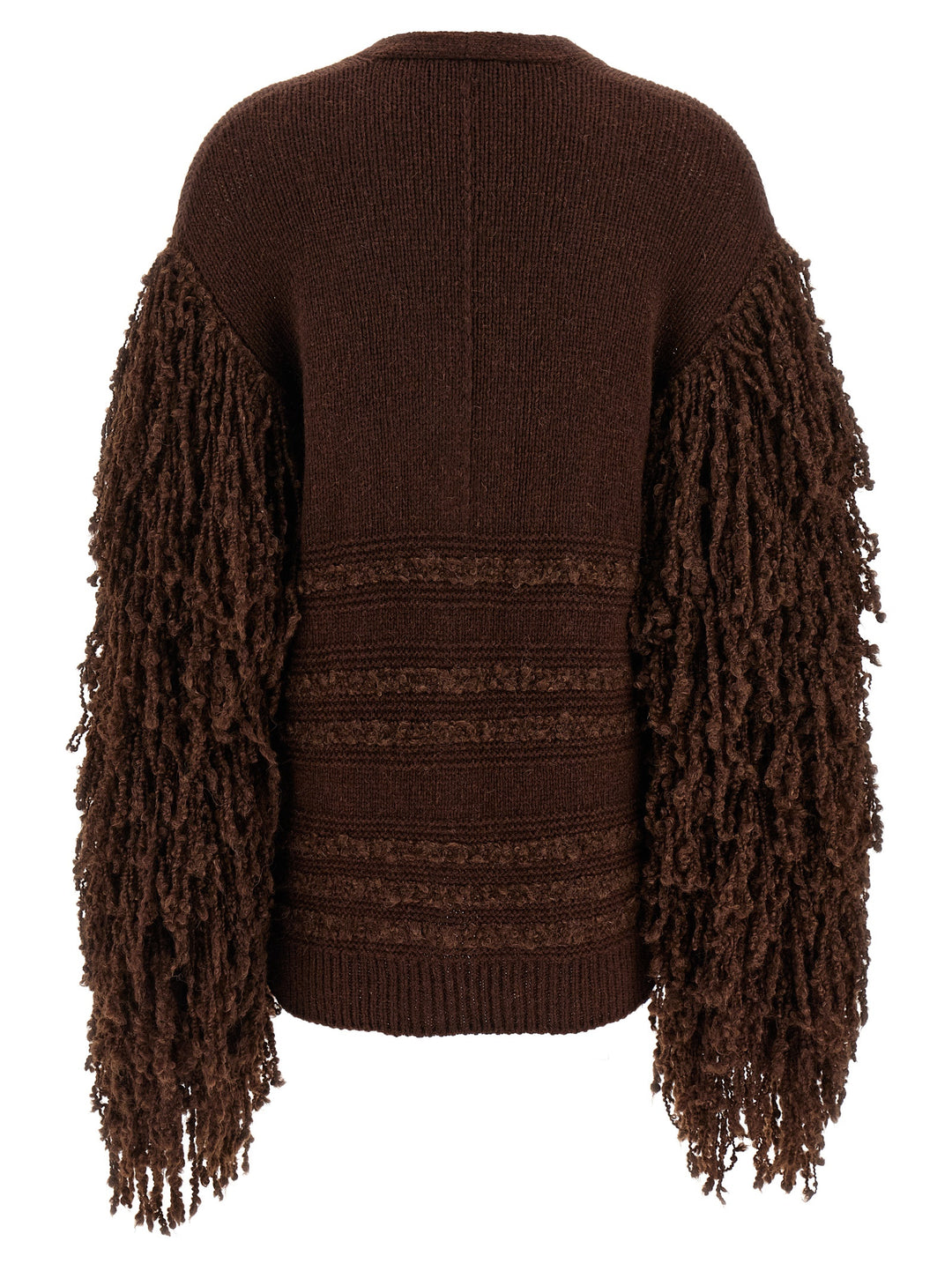 Fabiana Filippi Bouclé Fringed Cardigan Maglioni - Marrone | 2194717b9cfc48b23c3008ca50b4674452e28e39