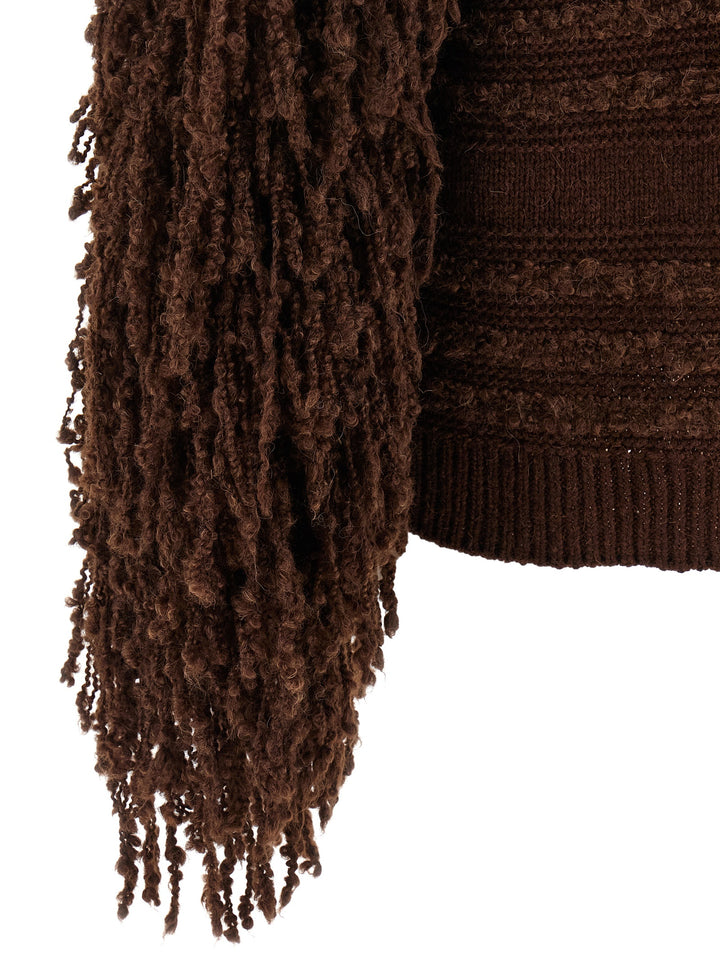Fabiana Filippi Bouclé Fringed Cardigan Maglioni - Marrone | a7696b81dcacf58b8da63d8241c729a544763d77