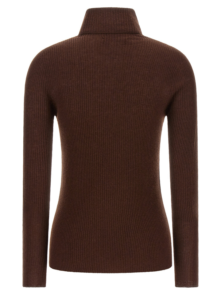 Fabiana Filippi Ribbed Turtleneck Sweater Maglioni - Marrone | 70239dade24c94e6153d942d12babfb4c6789eda