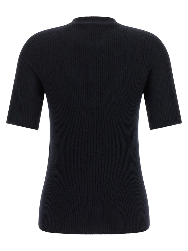 Fabiana Filippi Ribbed Knit T shirt - Blu | 4e6a14fce6e59727cef6e779b216289910f26bcd