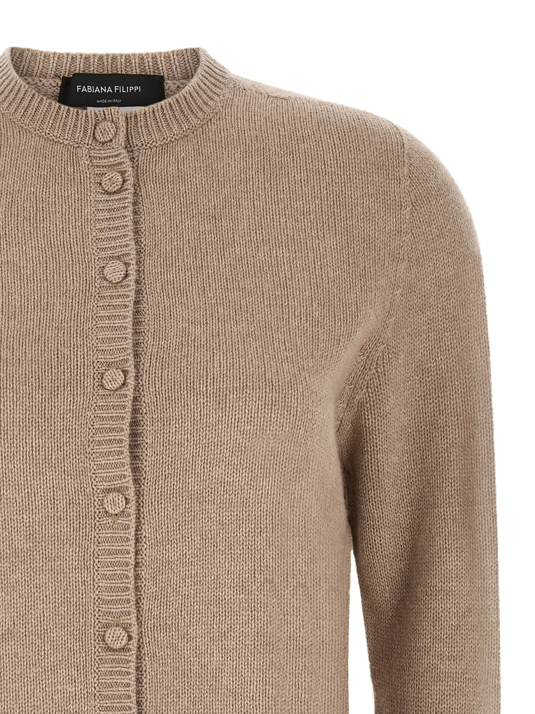 Fabiana Filippi Covered Buttons Cardigan Maglioni - Beige | f153ee42fde00eabadf3359cc9754d8a06dde761