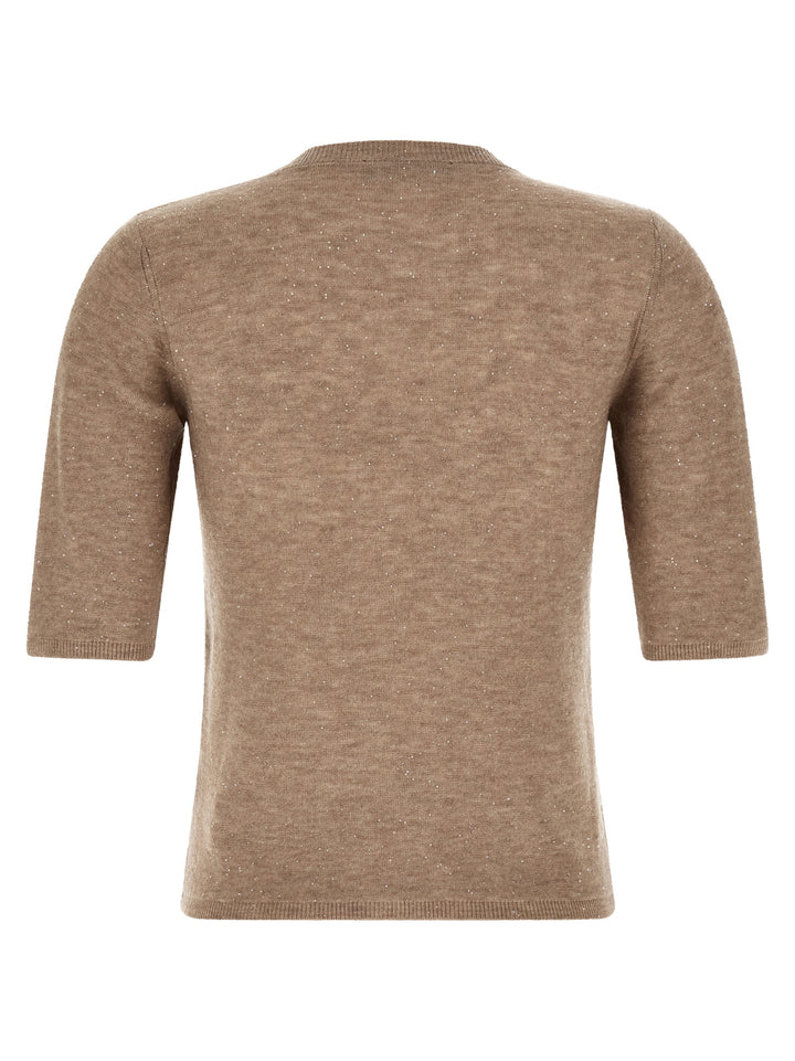 Fabiana Filippi Micro Sequin T shirt - Beige | b200d782827c0873eec486d266a2398235594e2c