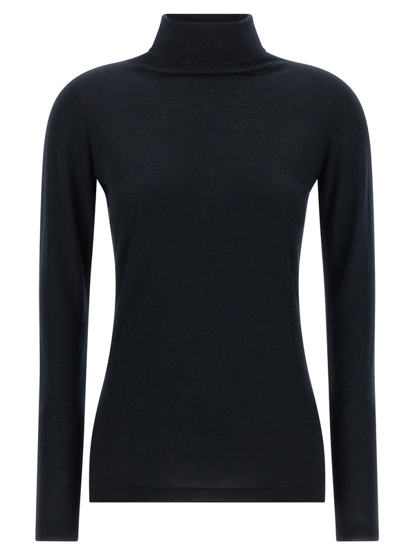 Cashmere And Silk Turtleneck Sweater Maglioni Blu