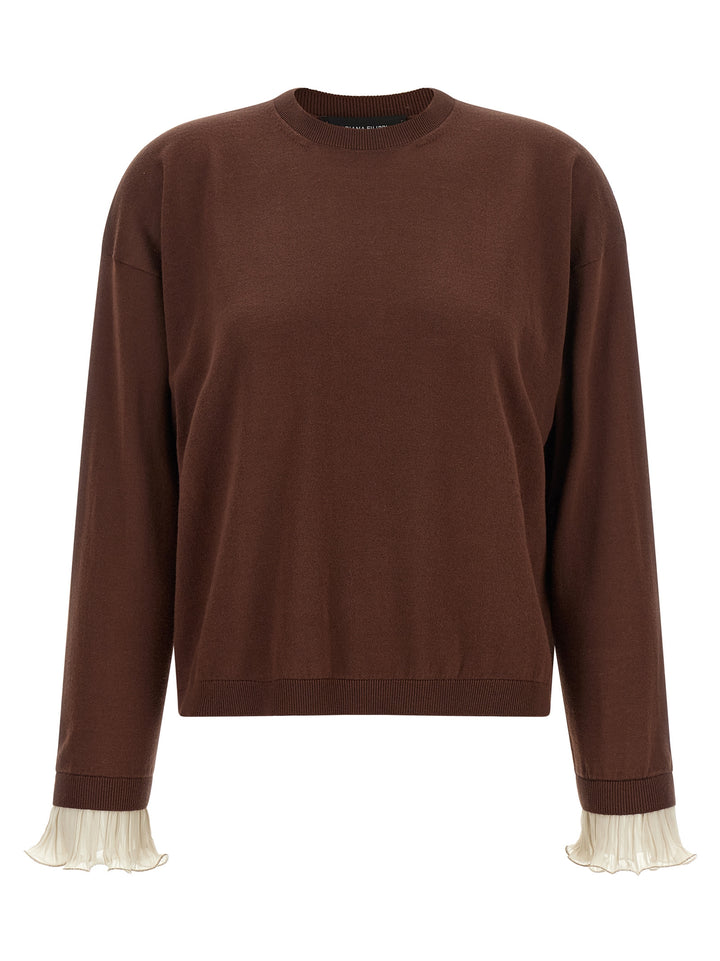 Fabiana Filippi Pleated Cuffs Sweater Maglioni - Marrone | d7fb1d6358f9f7184180447e270ae892ba5bccc1