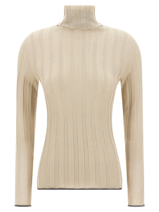 Lurex Sweater Maglioni Oro