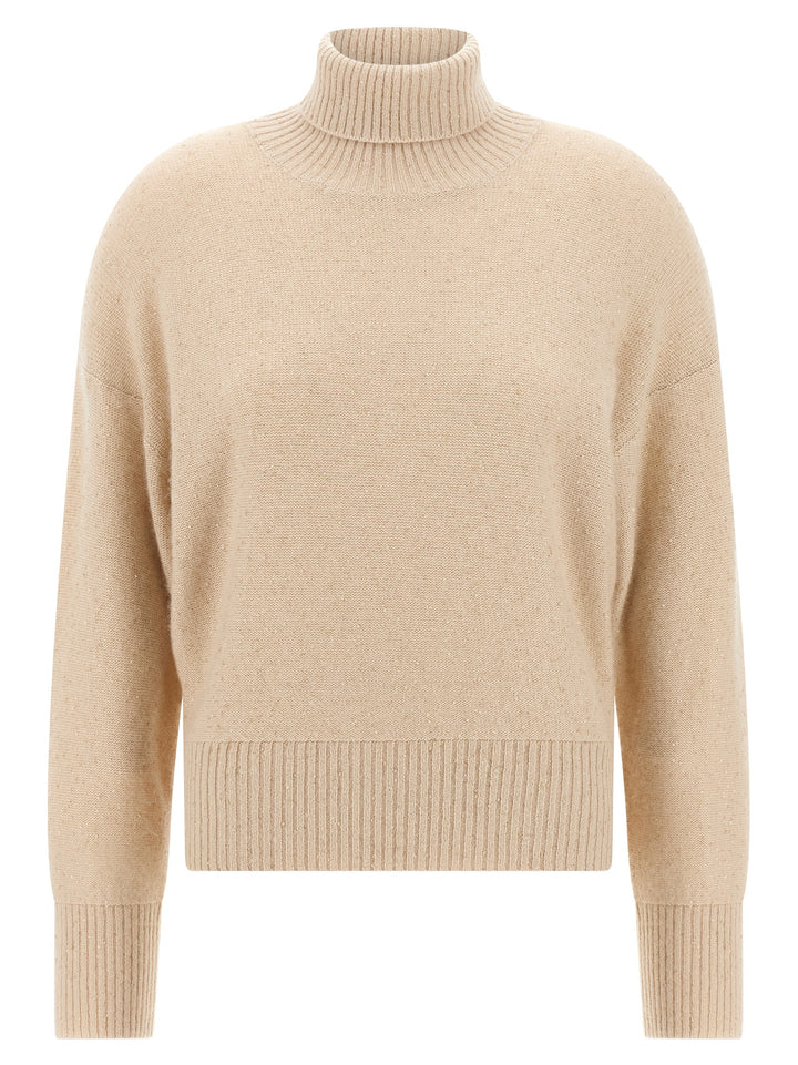 Fabiana Filippi Sequin Turtleneck Sweater Maglioni - Beige | e176c66900daec6a4d5da2a391677ca85ddd0191
