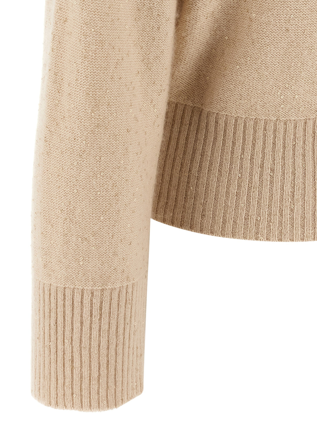 Fabiana Filippi Sequin Turtleneck Sweater Maglioni - Beige | f7ffe40740fb78f34b0b56cc6eb7e41ac473804d