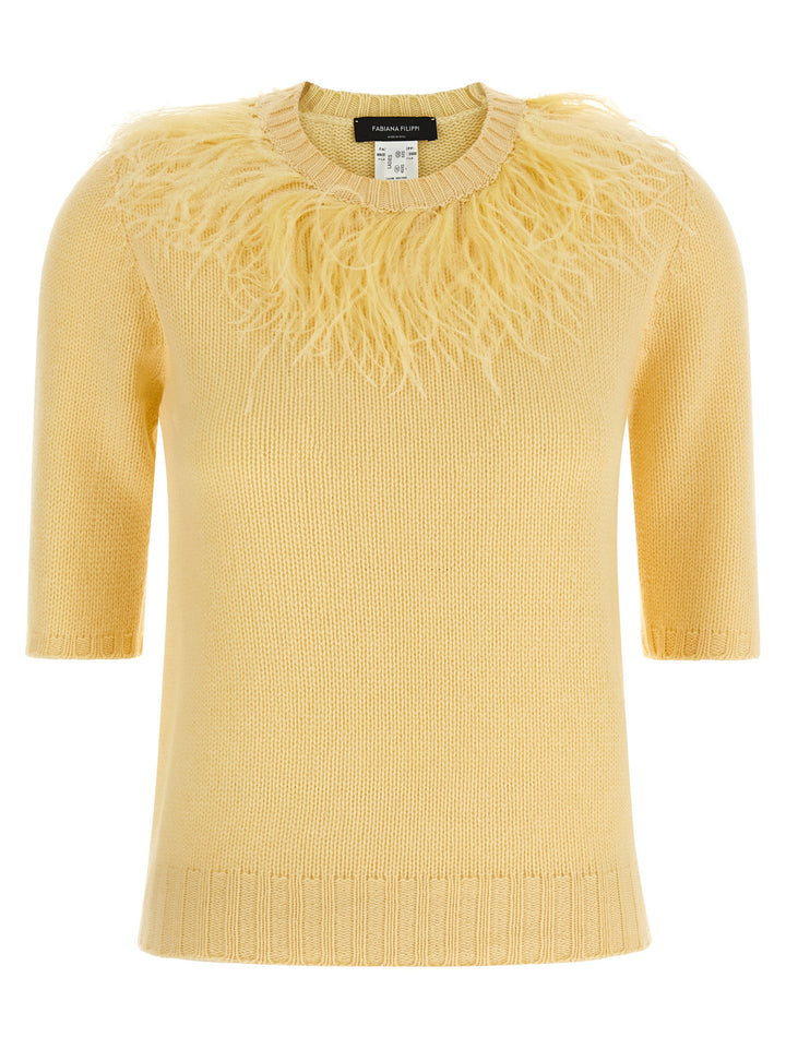Fabiana Filippi Feather Sweater Maglioni - Giallo | dd55bc7fdd45f6422581f69fa06a6003e8ba141c