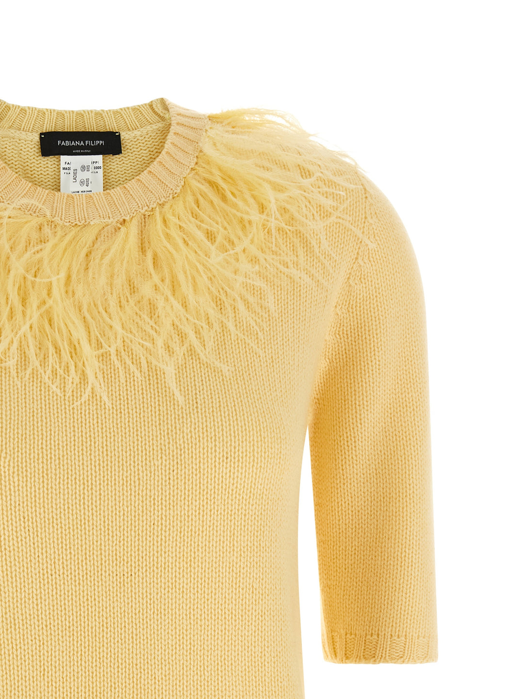 Fabiana Filippi Feather Sweater Maglioni - Giallo | fb165cc55f90ab55838651b78bb494065c538e45