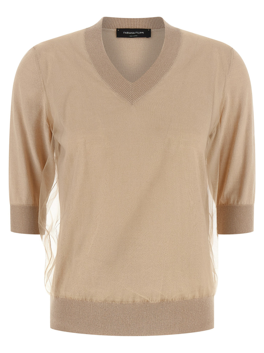 Fabiana Filippi Double Layer Sweater Maglioni - Beige | 24379a35ea036ea37ca3f5ba91bebef901c89c0e