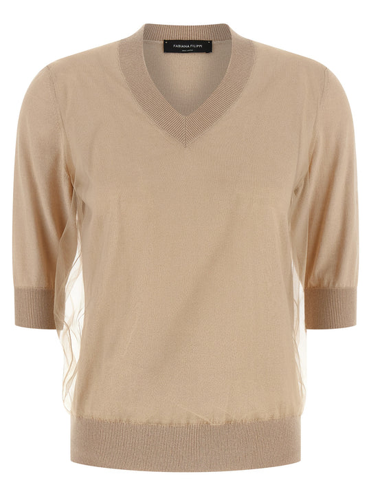 Double Layer Sweater Maglioni Beige