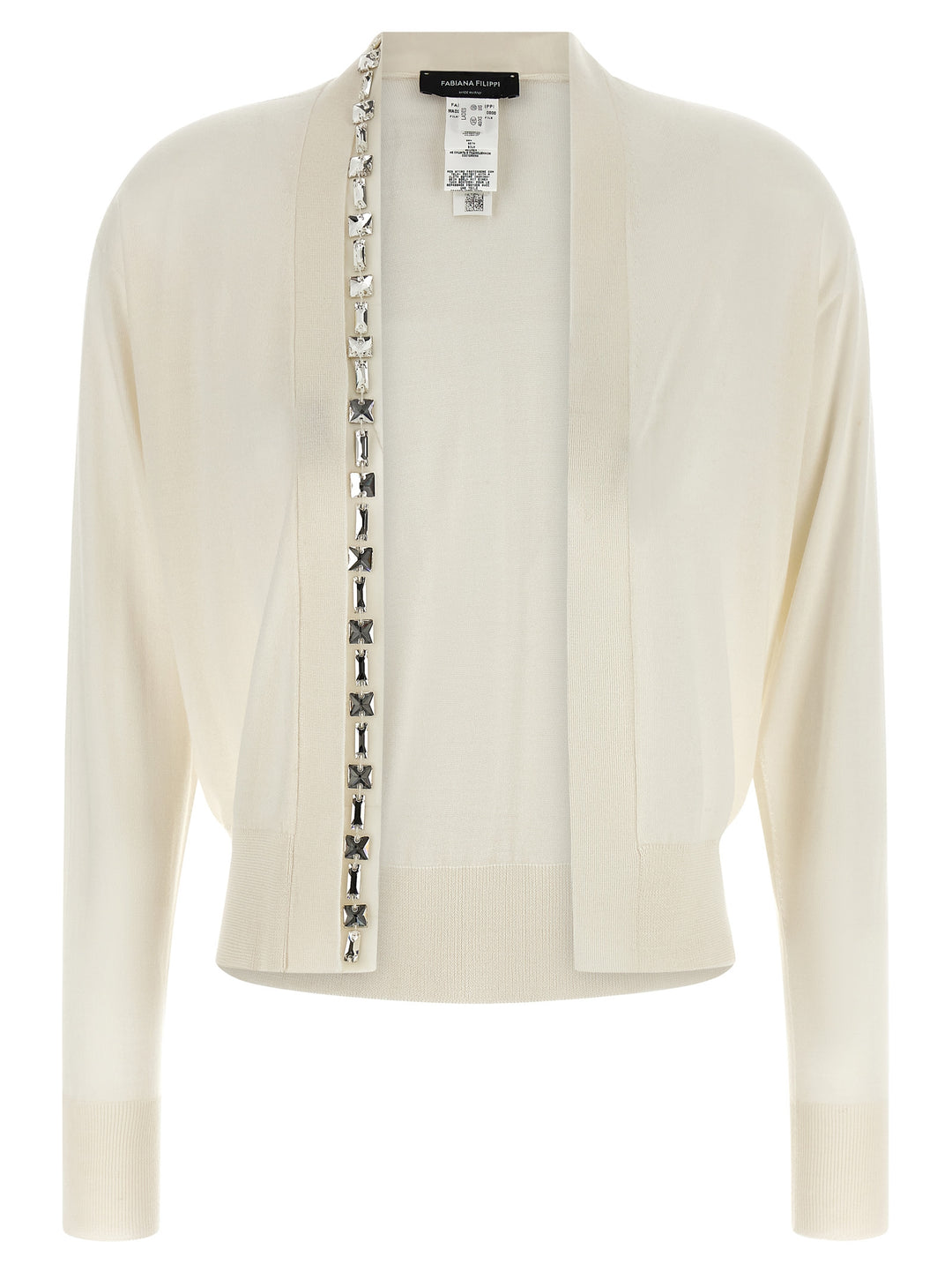 Fabiana Filippi Crystal Cardigan Maglioni - Bianco | 665dedb57c7e29dfc08d82ba7645fdb45dfe6143