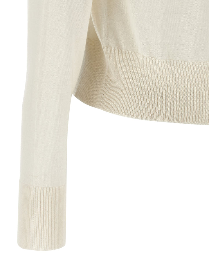 Fabiana Filippi Crystal Cardigan Maglioni - Bianco | 12fffac9ba597cef97513c228c22932304fb10ac