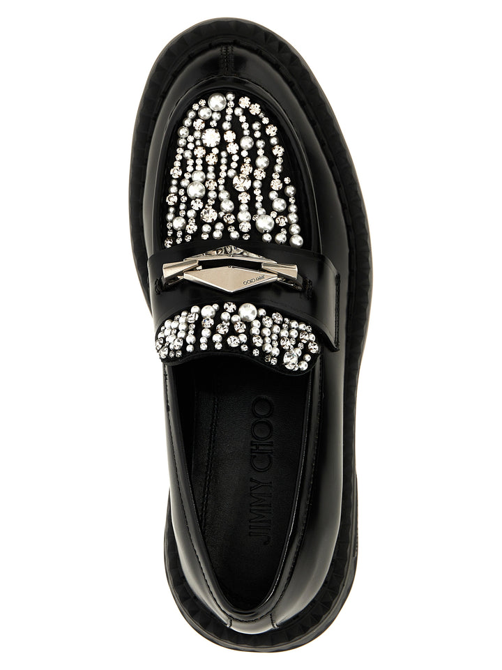 Jimmy Choo Marlow Diamond Mocassini - Nero | e0a240bfc85b0db06031973fa6418215b32ae536