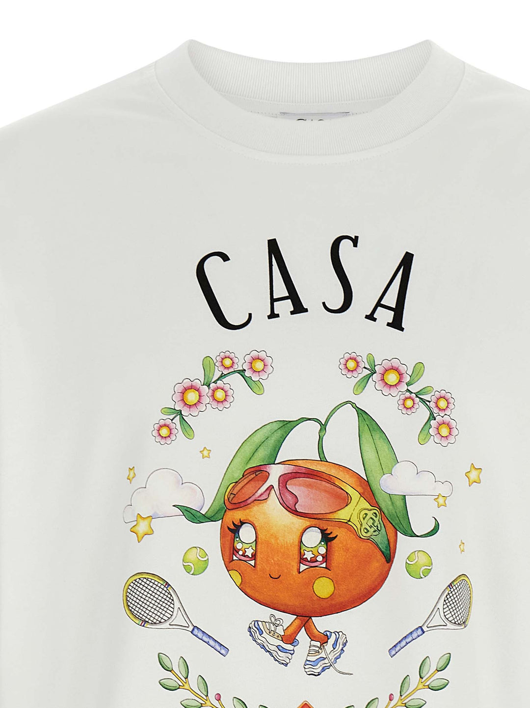 Casablanca Casa Way Orange Mascot T shirt - Bianco | 3135fafcd3d181a7096063765e1459bd3b53b265