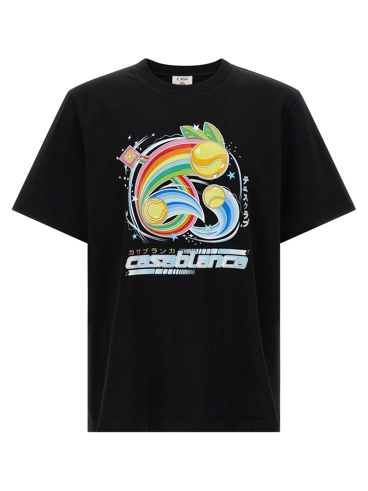 Casablanca Manga Tennis Ball T shirt - Nero | 7d99b8df522b6cae97c1cf29469d2f11611e5731