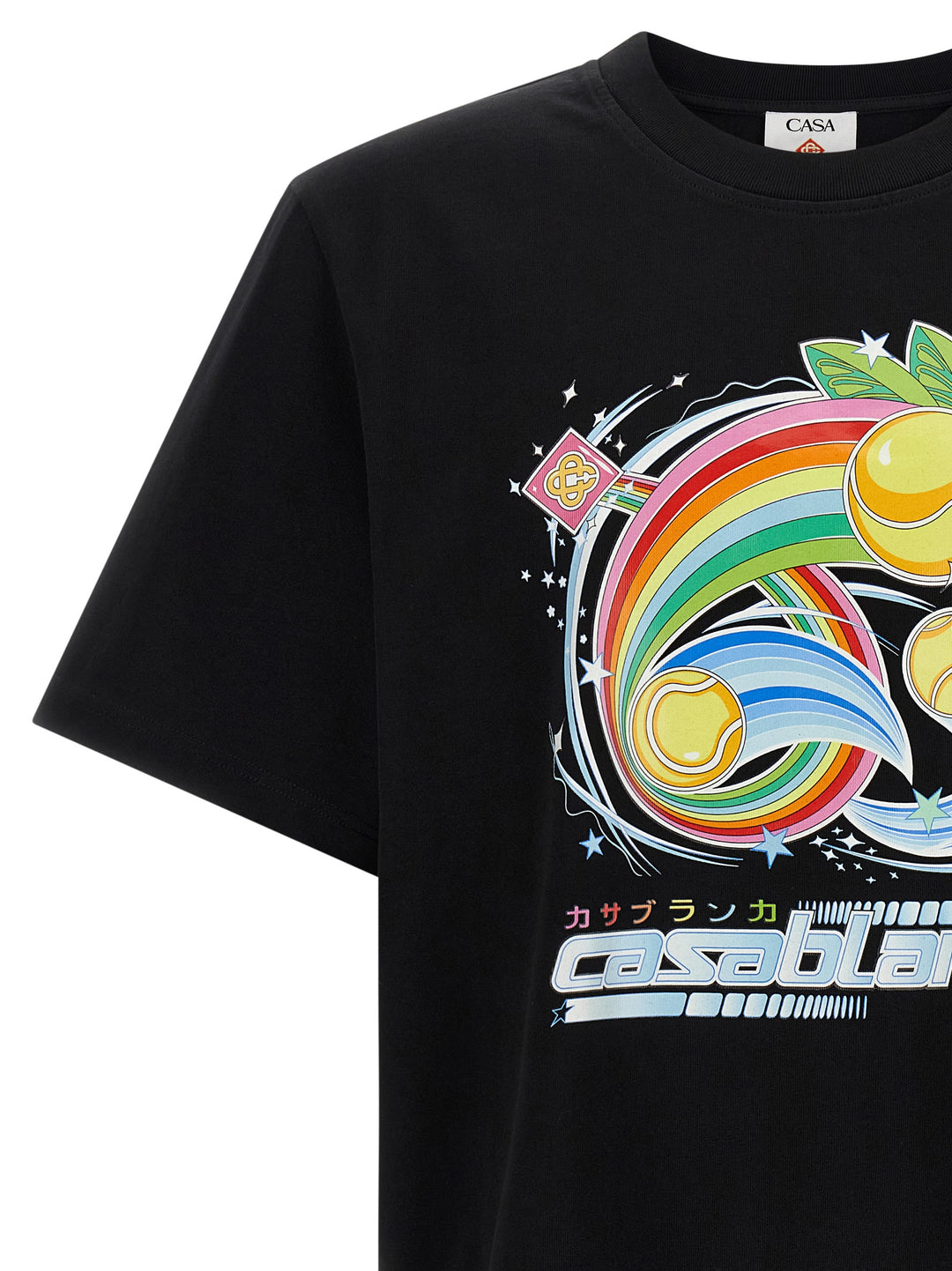 Casablanca Manga Tennis Ball T shirt - Nero | 6ae9e3894e30973560968f7de61a142f44dd6394