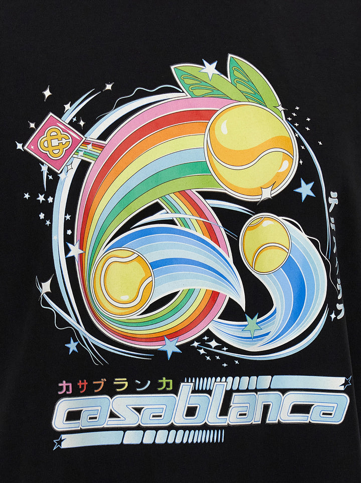 Casablanca Manga Tennis Ball T shirt - Nero | fba107688c4b63357e68c3e3489b620fecc99770