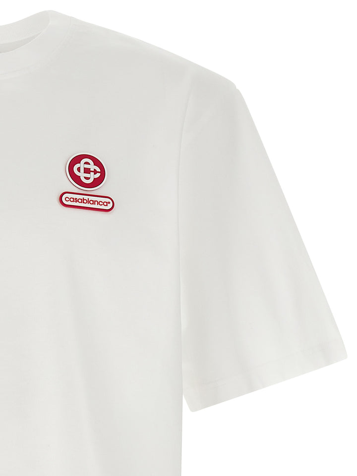 Casablanca Logo Patch T shirt - Bianco | 95649b5a0606978de5bc73f37c944568afed7667