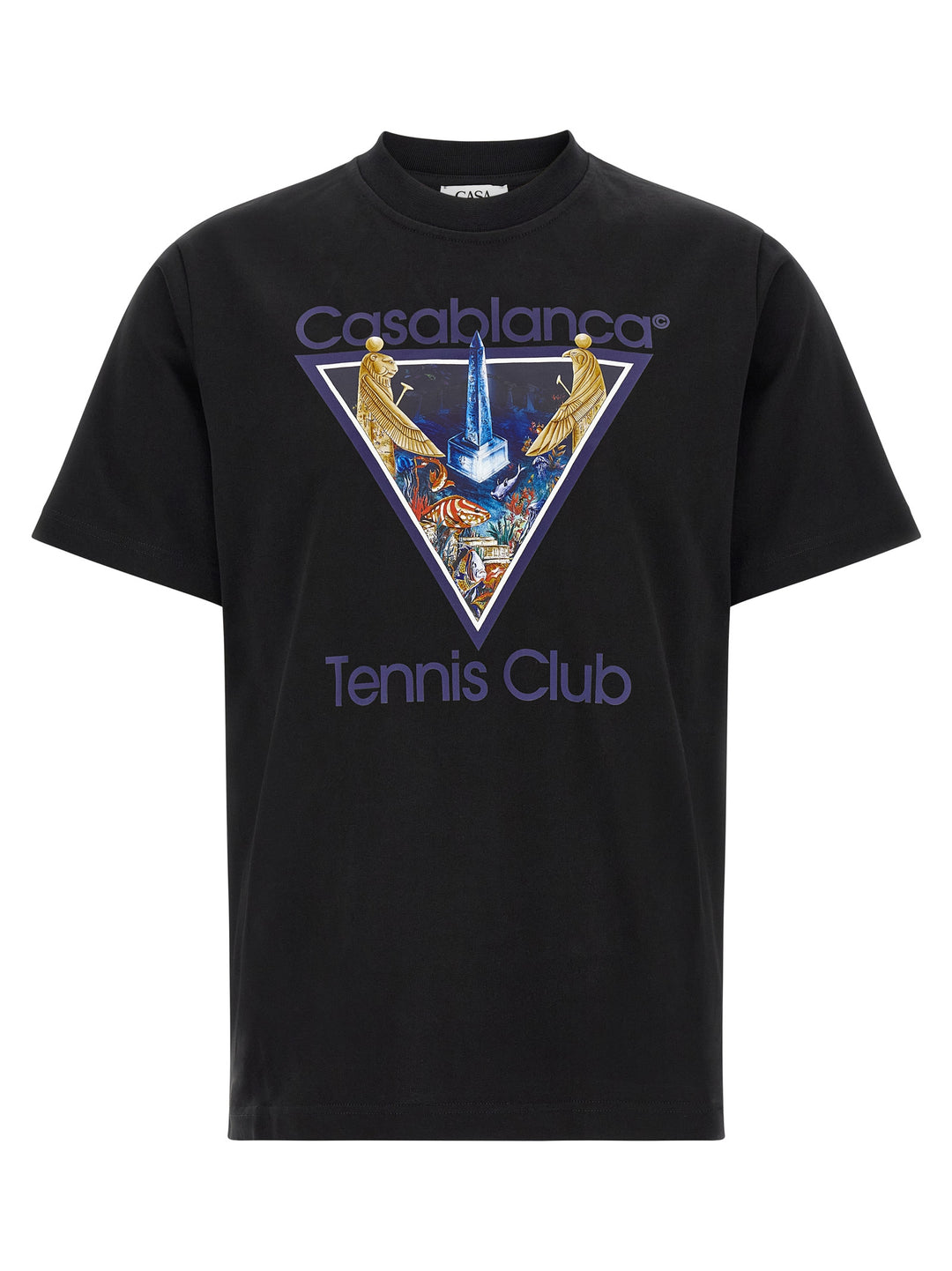 Casablanca Monde Perdu Tennis Club Icon T shirt - Nero | ed416075bbb0a606f587dbbd8436667e24fba7c5