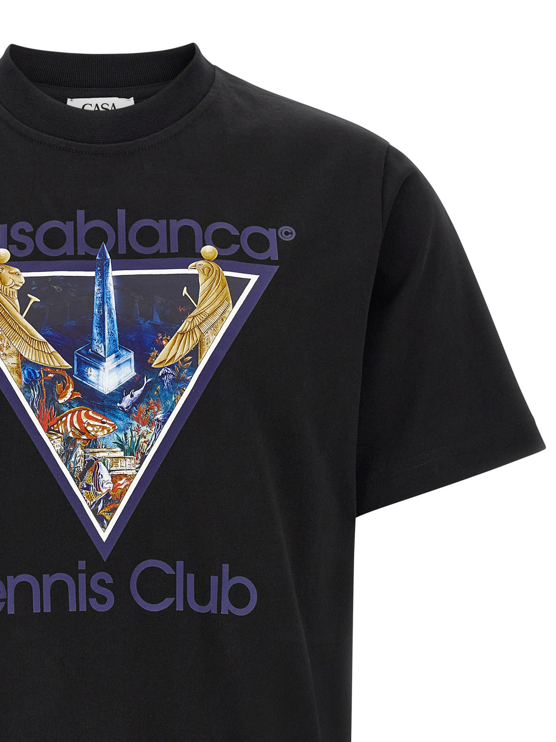 Casablanca Monde Perdu Tennis Club Icon T shirt - Nero | 96f5424657ad4018bafe0b247375e27bbd5c2d77
