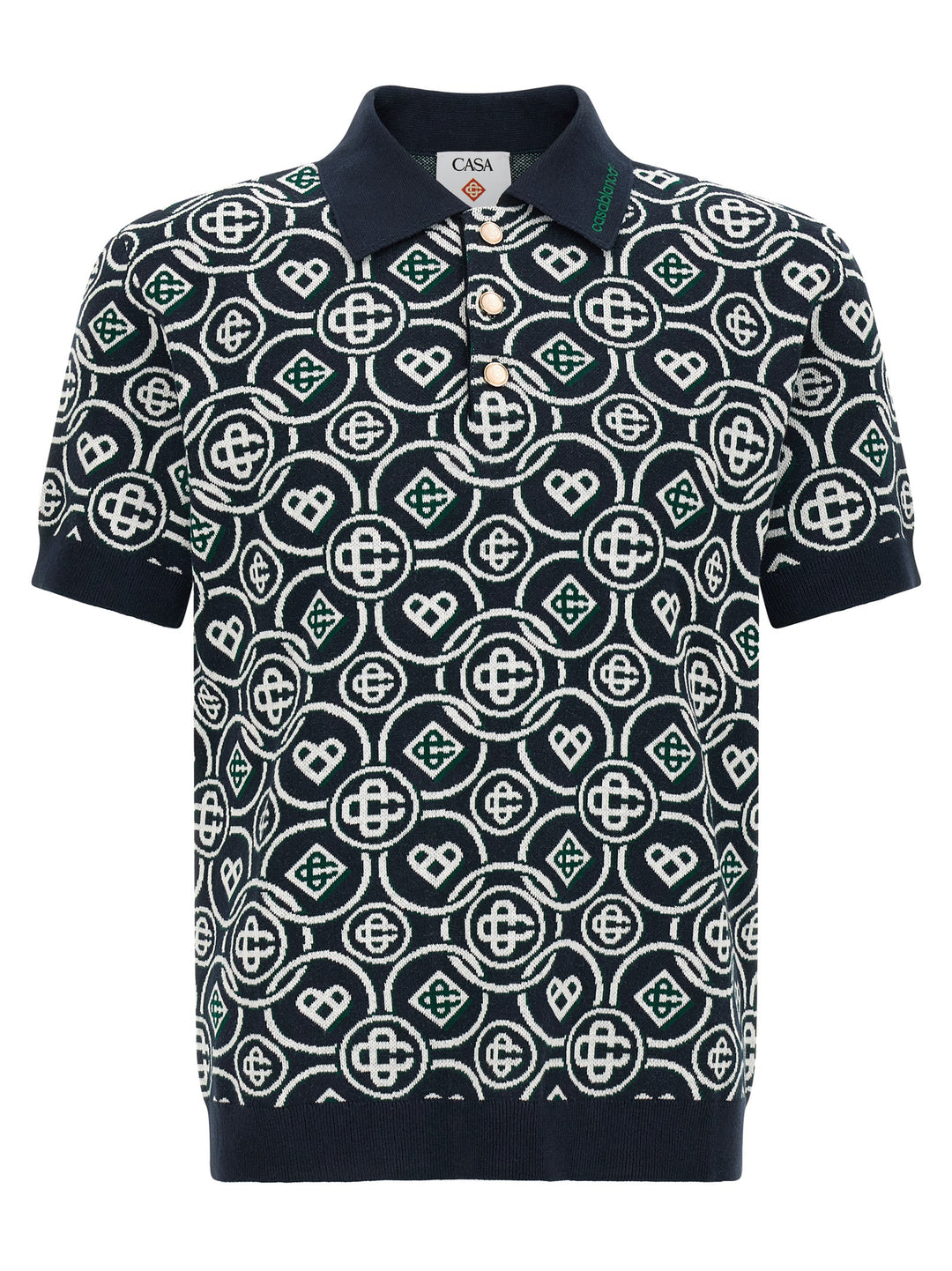 Casablanca Monogram Polo - Blu | bd6f62cba9f5bda38f7daa08c908569daccfaac8