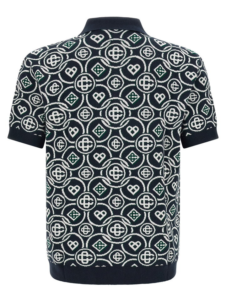 Casablanca Monogram Polo - Blu | 9e36e56a4d3ec7639a7ab37598d0ab30ffbc8f4d