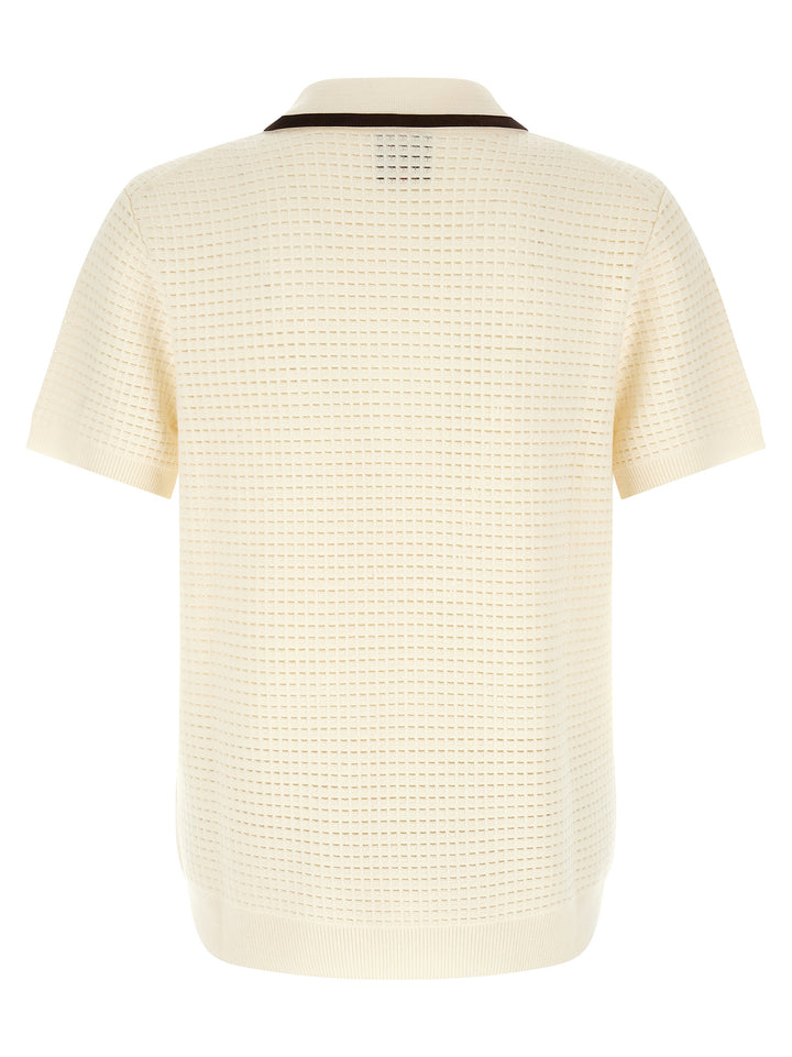 Casablanca Waffle Stitch Polo - Bianco | e32a8d9a128bdafa642924c2efeaf647161d309a