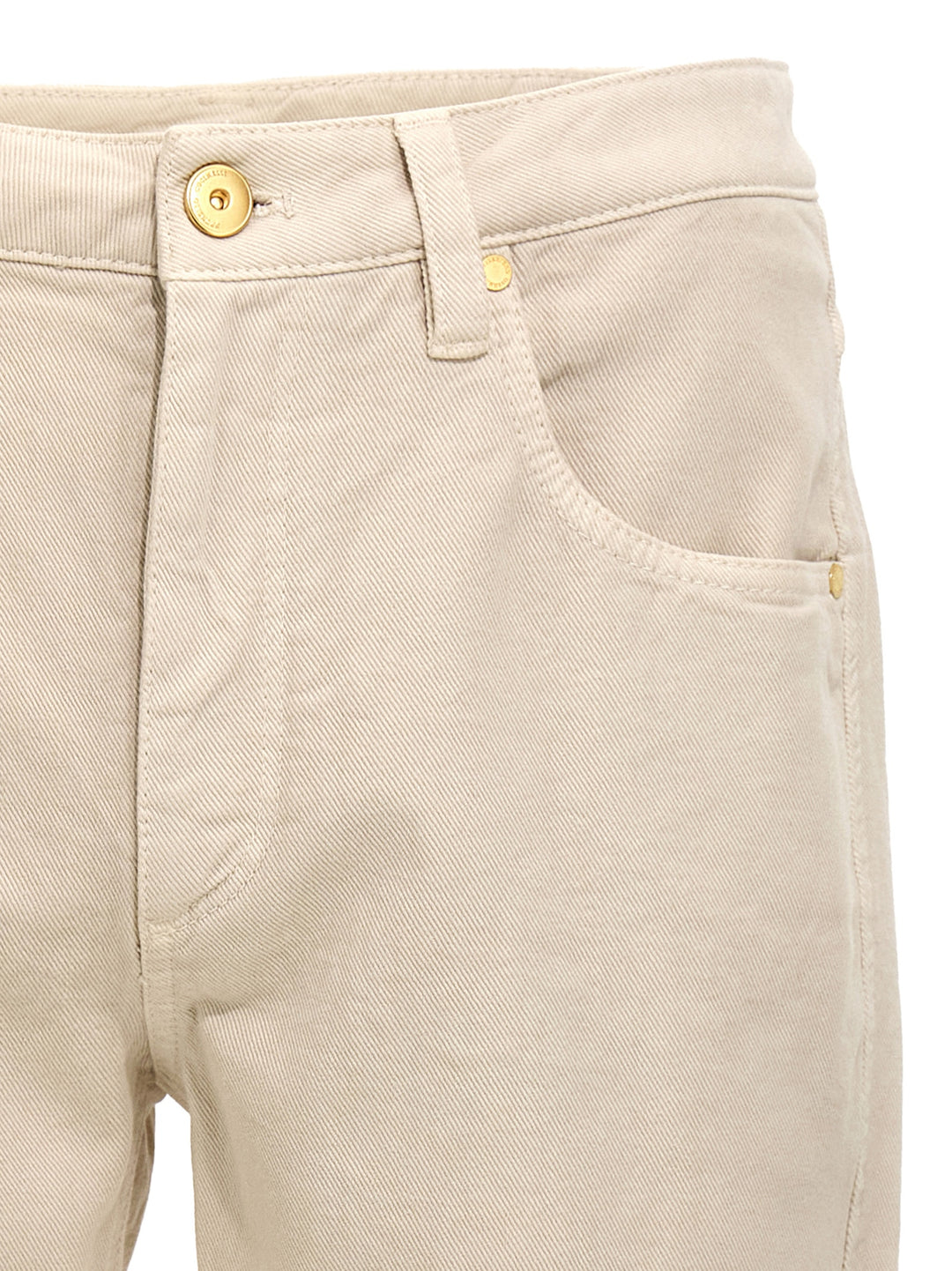 Five-Pocket Denim Jeans Beige