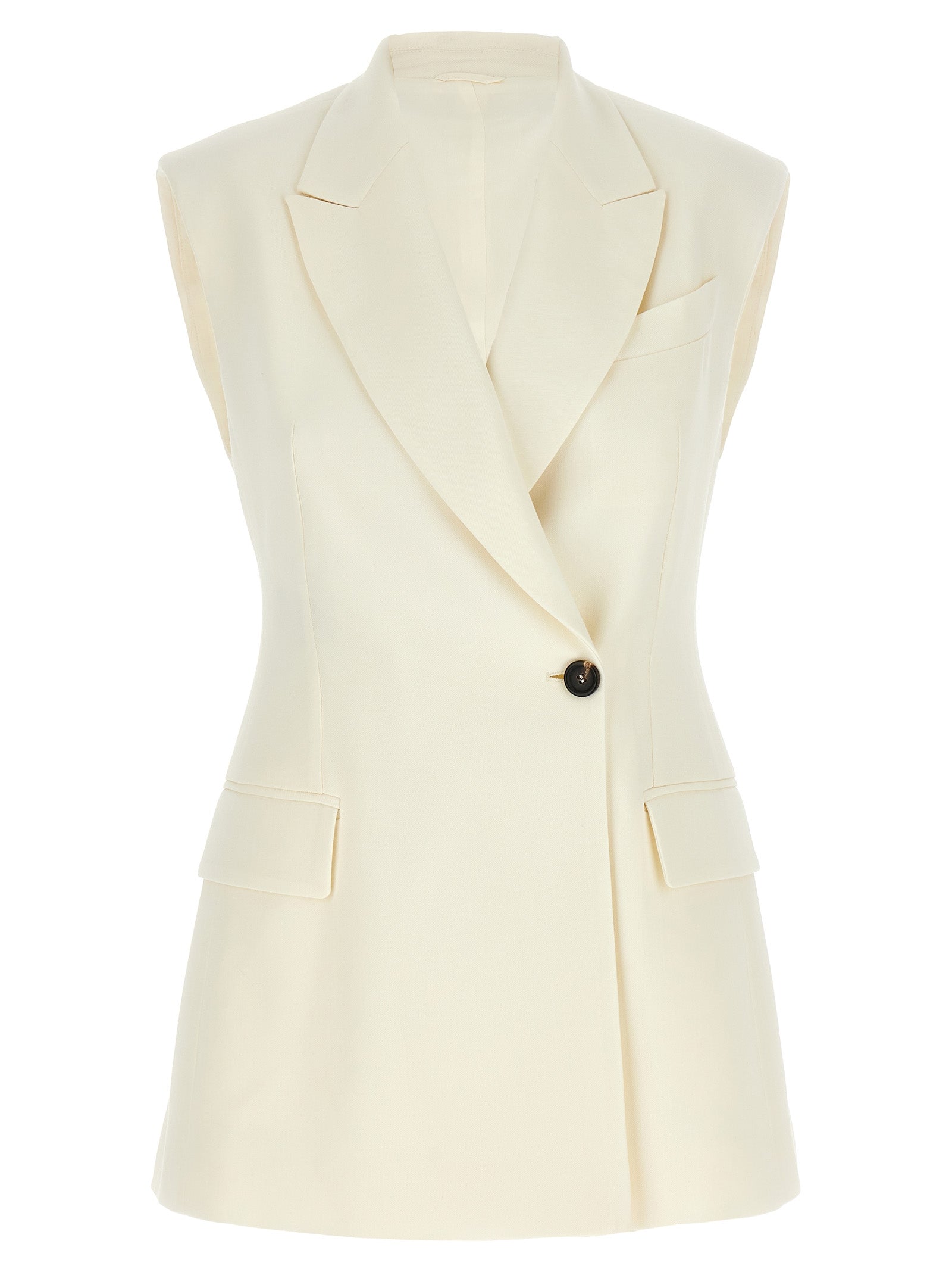 Double-Breasted Vest Gilet Bianco