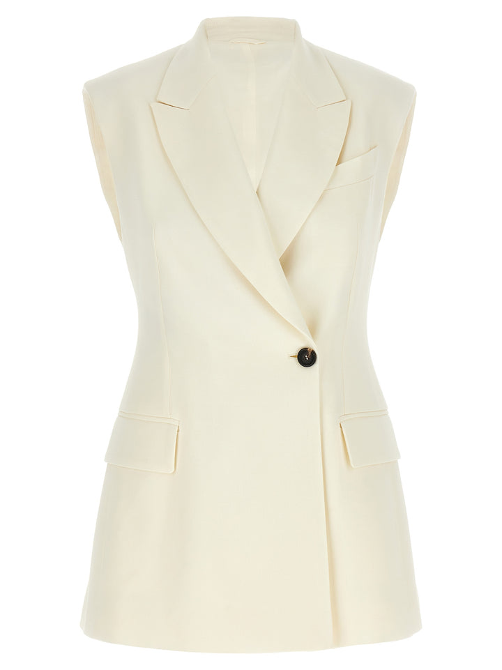 Double-Breasted Vest Gilet Bianco