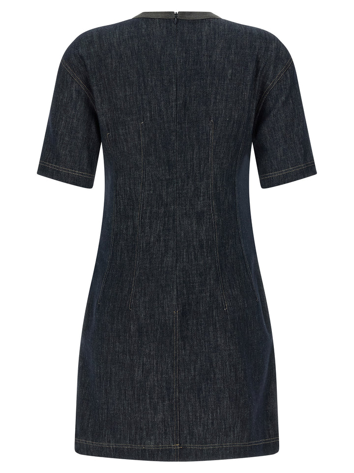 Brunello Cucinelli Monile Denim Dress Abiti - Blu | f1603bfefa5c67376b2ccf97b1d31ef0ef140249