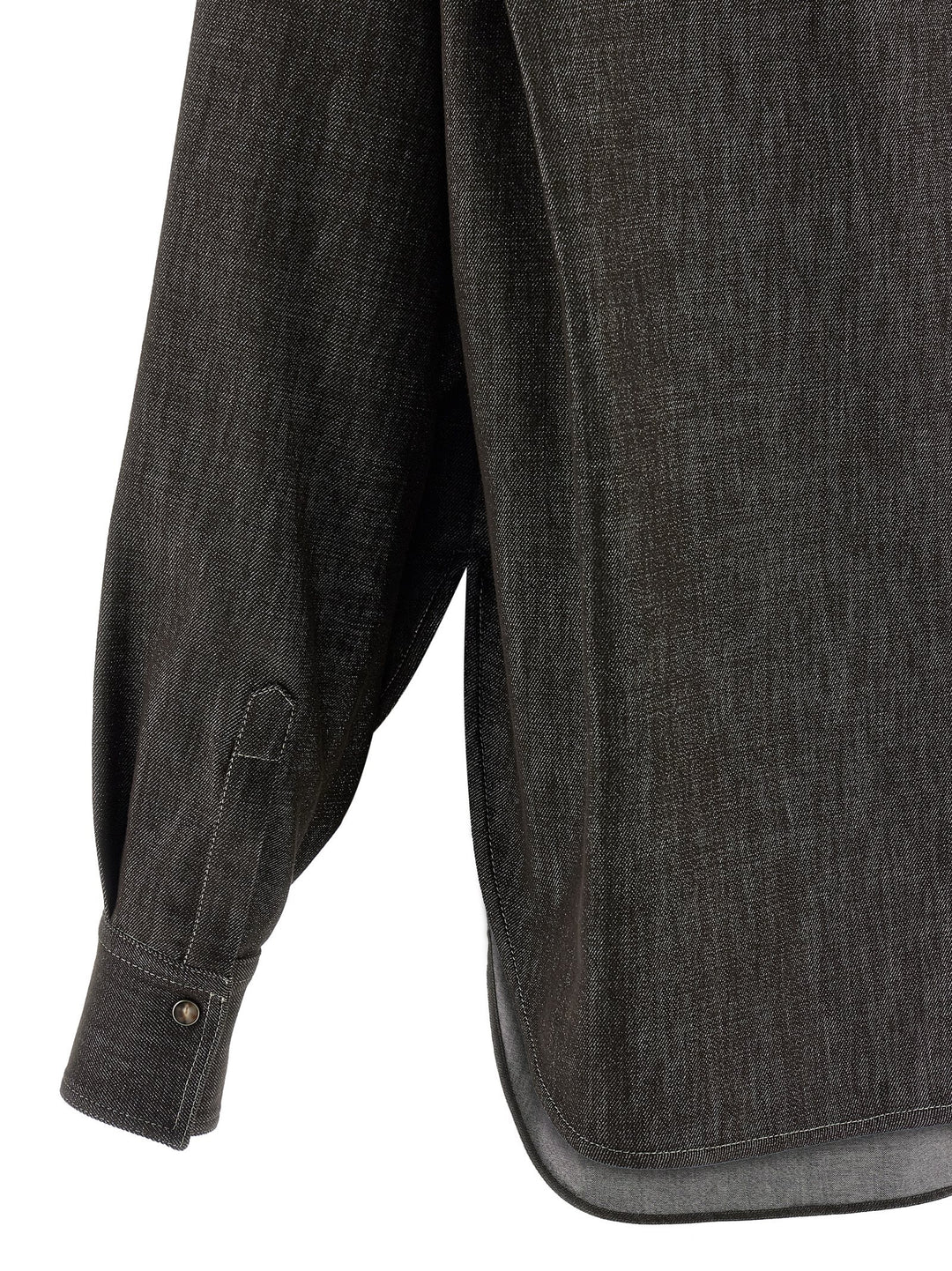 Brunello Cucinelli Lamé Denim Shirt Camicie - Marrone | 5a8aadc41a5db4ec913da478ddc3873ec122aaa9