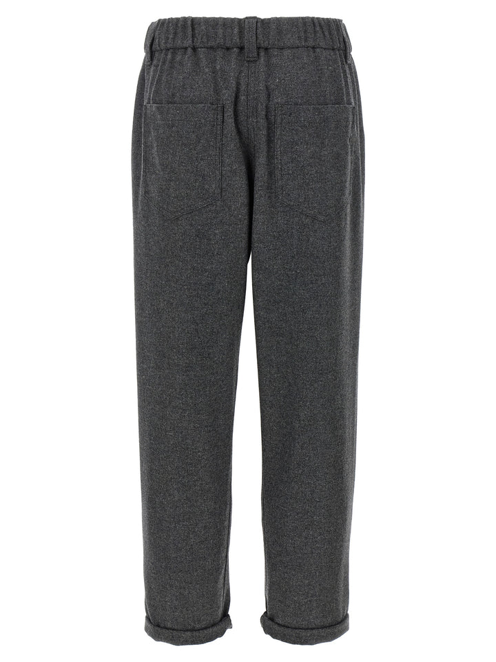 Brunello Cucinelli Wool And Cashmere Pantaloni - Grigio | 81503ef91cfbfc486802a5d493490a4120b4fa0f
