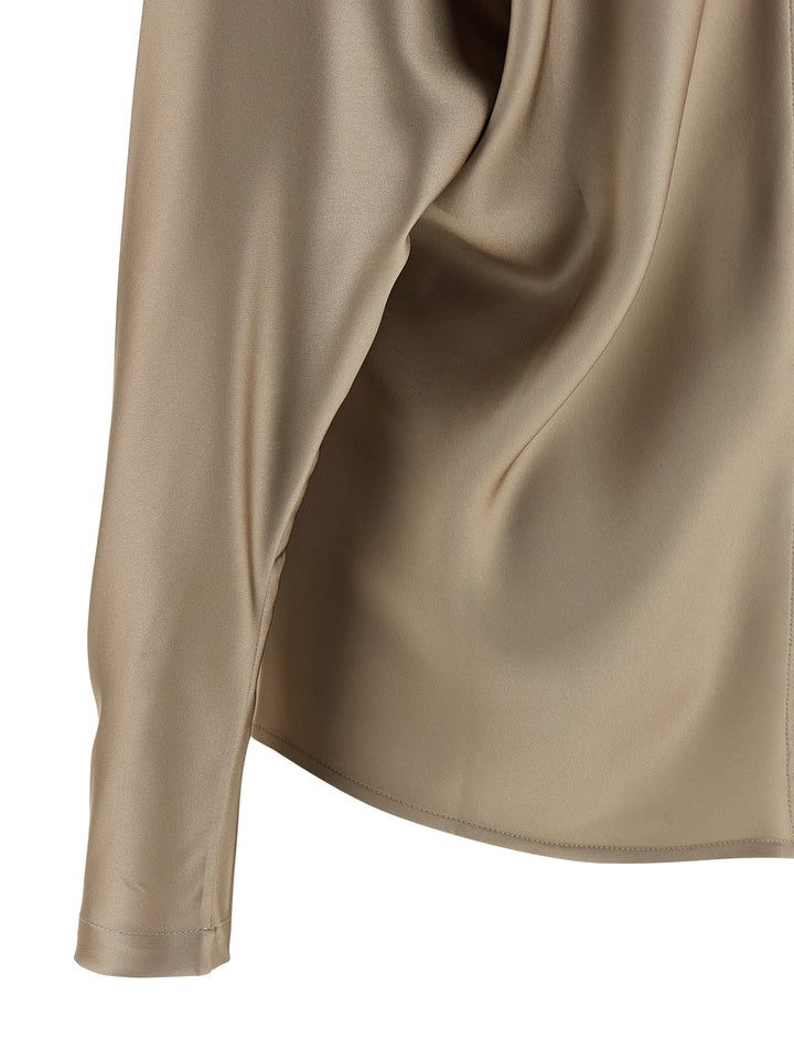 Brunello Cucinelli Silk Blouse Camicie - Beige | 5ef2af3881ec64d30c46ec98b137cdb7853cdf65