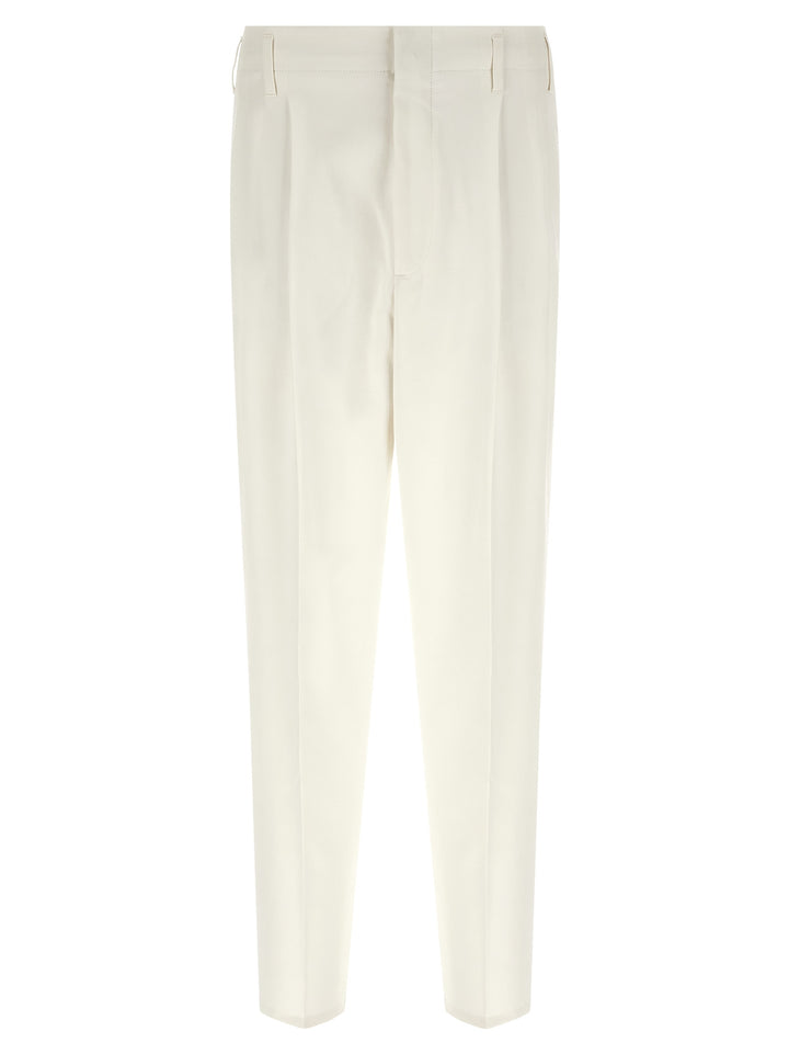 Brunello Cucinelli Cotton Trousers Pantaloni - Bianco | 96e70ab9272e818bebc3c695173eb0ba302820b4