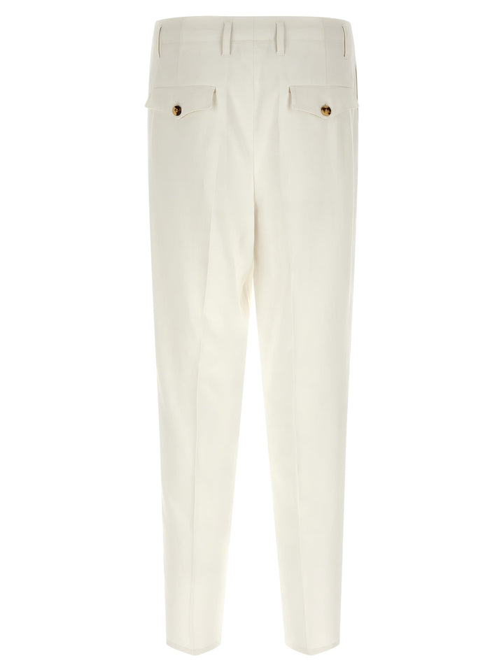 Brunello Cucinelli Cotton Trousers Pantaloni - Bianco | 54d24d6c76275901dc27a42c1d8a45cb5723fa18