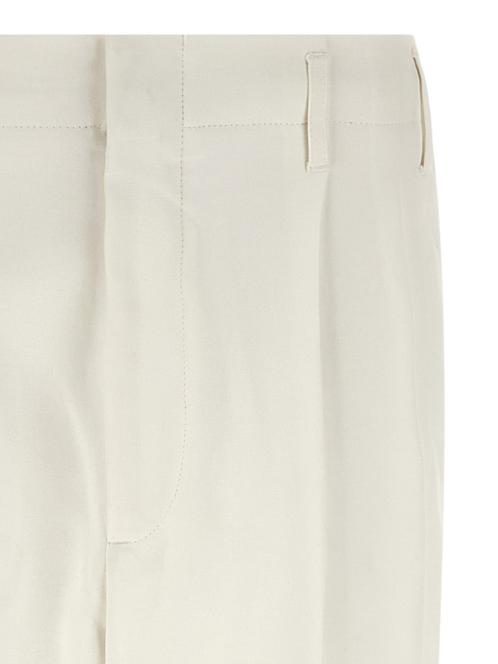 Brunello Cucinelli Cotton Trousers Pantaloni - Bianco | 5d28527071219937610cf2c37b33f36dcc131e88