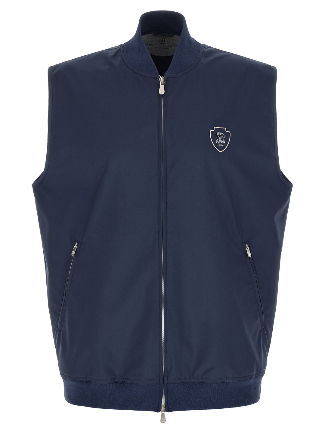 Brunello Cucinelli Logo Nylon Vest Gilet - Blu | 2415d5f657bb4bad4689b210964b0cd7e230ede2