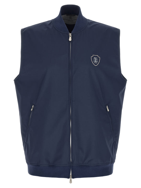 Logo Nylon Vest Gilet Blu