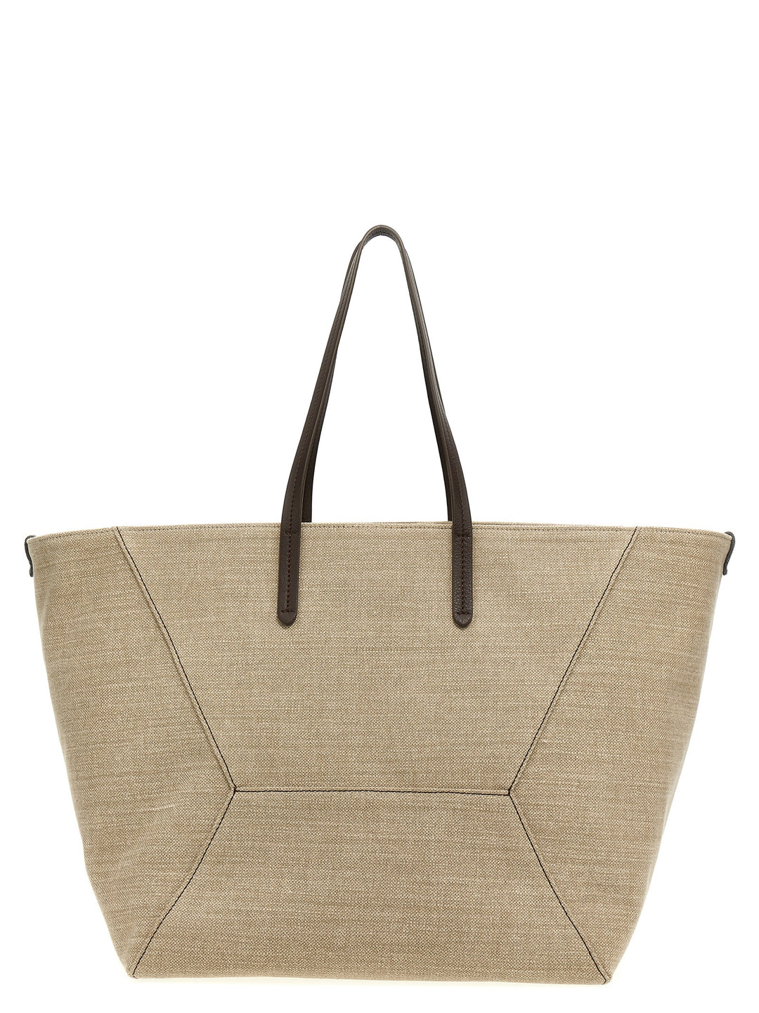 Large Canvas Shopping Bag Tote Beige
