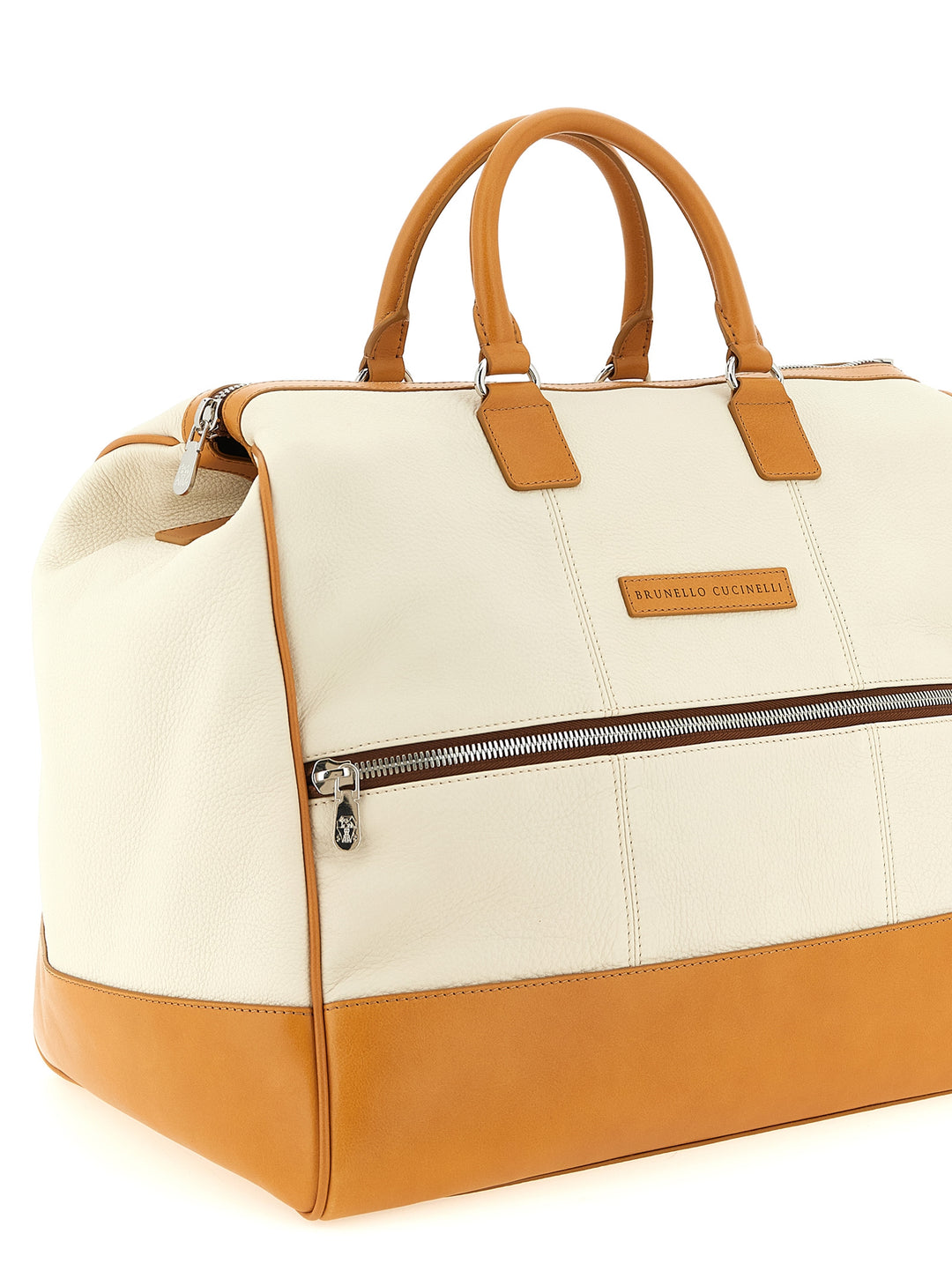Brunello Cucinelli Leather Duffel Bag Casa e Lifestyle - Beige | 21e143dd1364c386b72caff1dfa7d263151eb713