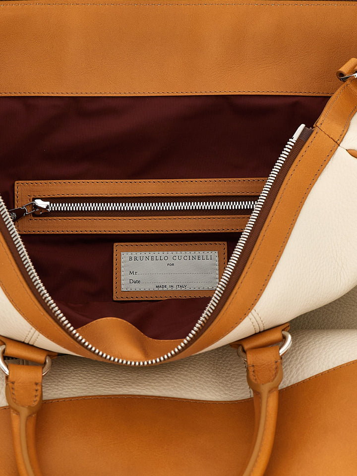 Brunello Cucinelli Leather Duffel Bag Casa e Lifestyle - Beige | c1641148339c7a3d82948e888be7405294bb90c4