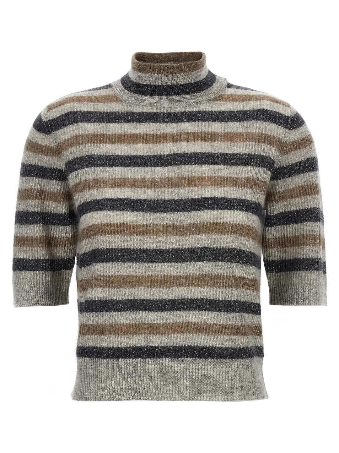 Brunello Cucinelli Lurex Wool Cropped Sweater Maglioni - Multicolor | b6dc5af56821e7a3ff36fce30e008eef166b4493