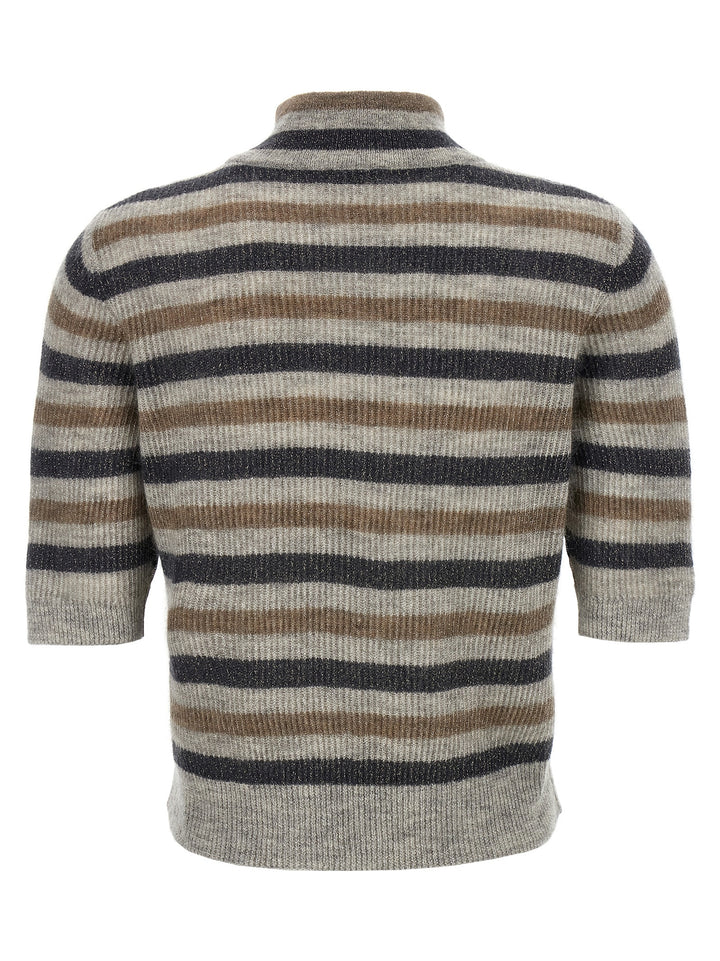 Brunello Cucinelli Lurex Wool Cropped Sweater Maglioni - Multicolor | bd9a9749897d93615c193f491417167f1789c052