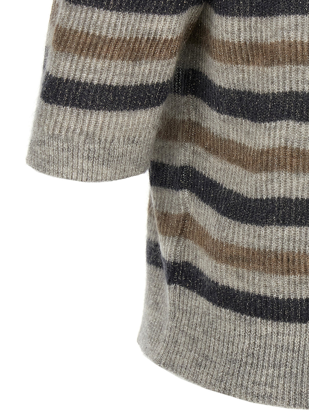 Brunello Cucinelli Lurex Wool Cropped Sweater Maglioni - Multicolor | 98cde4ce94af15a2204959572b44d5d4a4ee8684