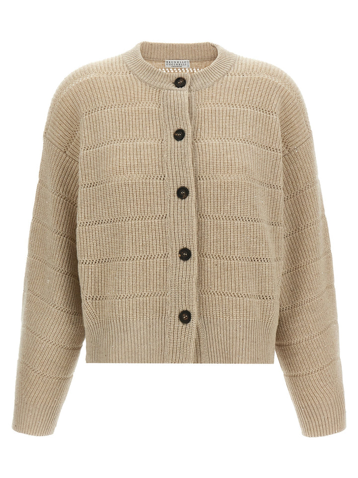 Brunello Cucinelli Rustic Dazzling Net Maglioni - Beige | 65236c99ac2f69a41e80d565bda7a8c71581148f