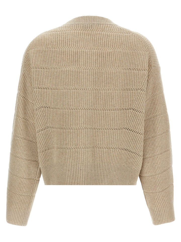 Brunello Cucinelli Rustic Dazzling Net Maglioni - Beige | 2b7e9ea38f0f96862ec0d223686732afb5dbbc01